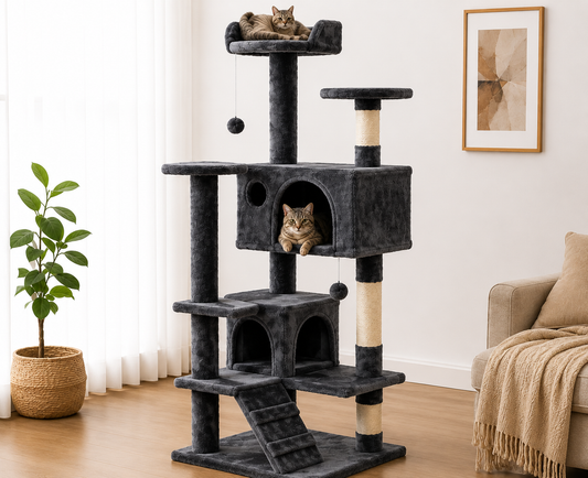 Large Multi-Level Cat Tree & Activity Tower - Dark Gray