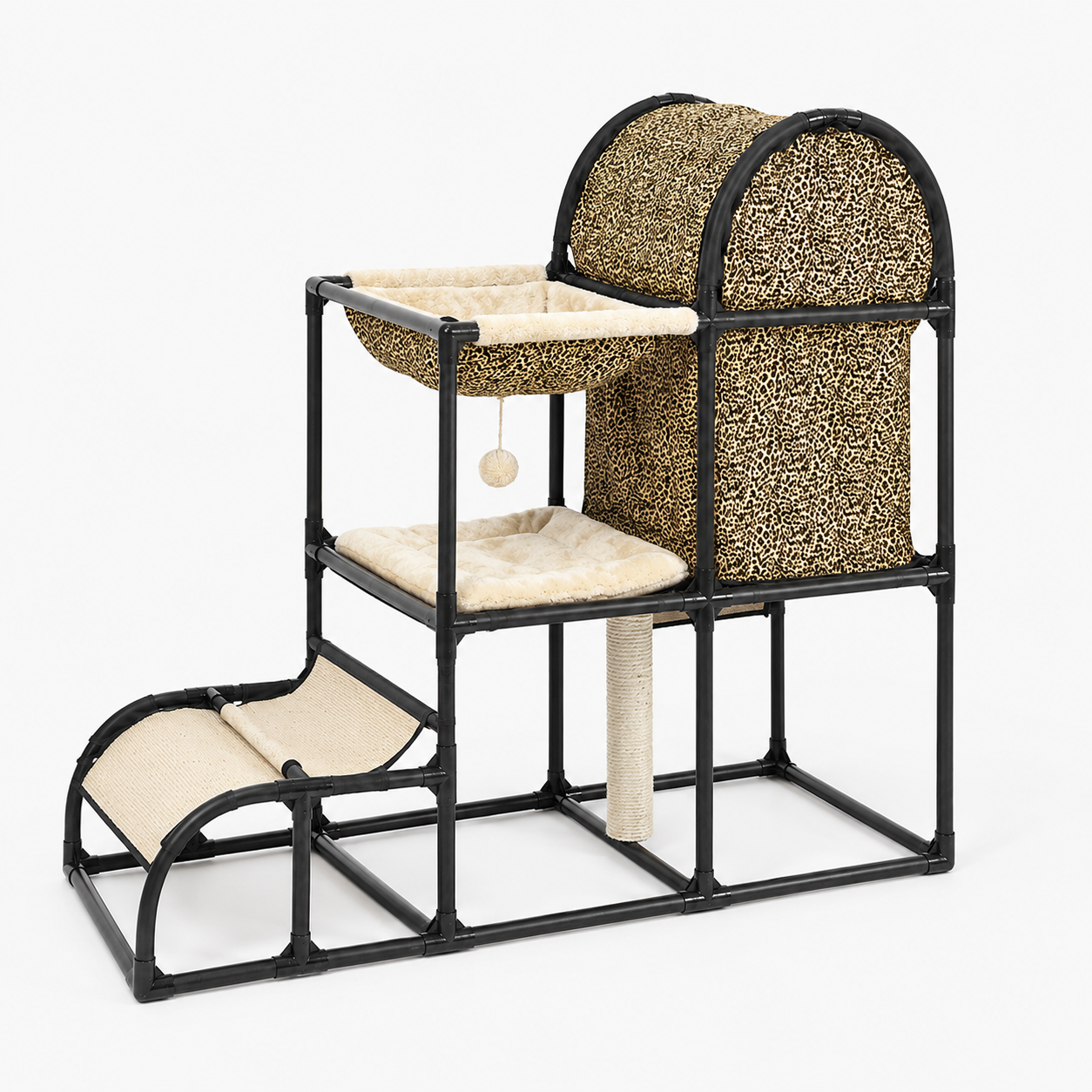 Multi-Functional Cat Climbing Frame with Bed & Scratching Ramp