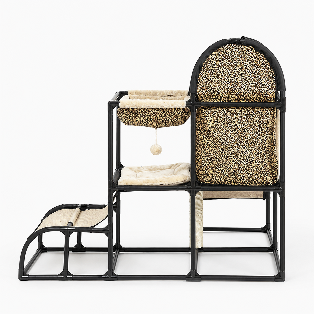 Multi-Functional Cat Climbing Frame with Bed & Scratching Ramp